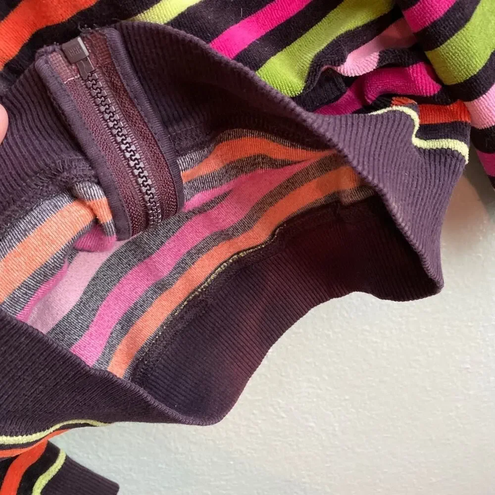 Gymboree Stripe Velour Hooded Zipper Jacket
